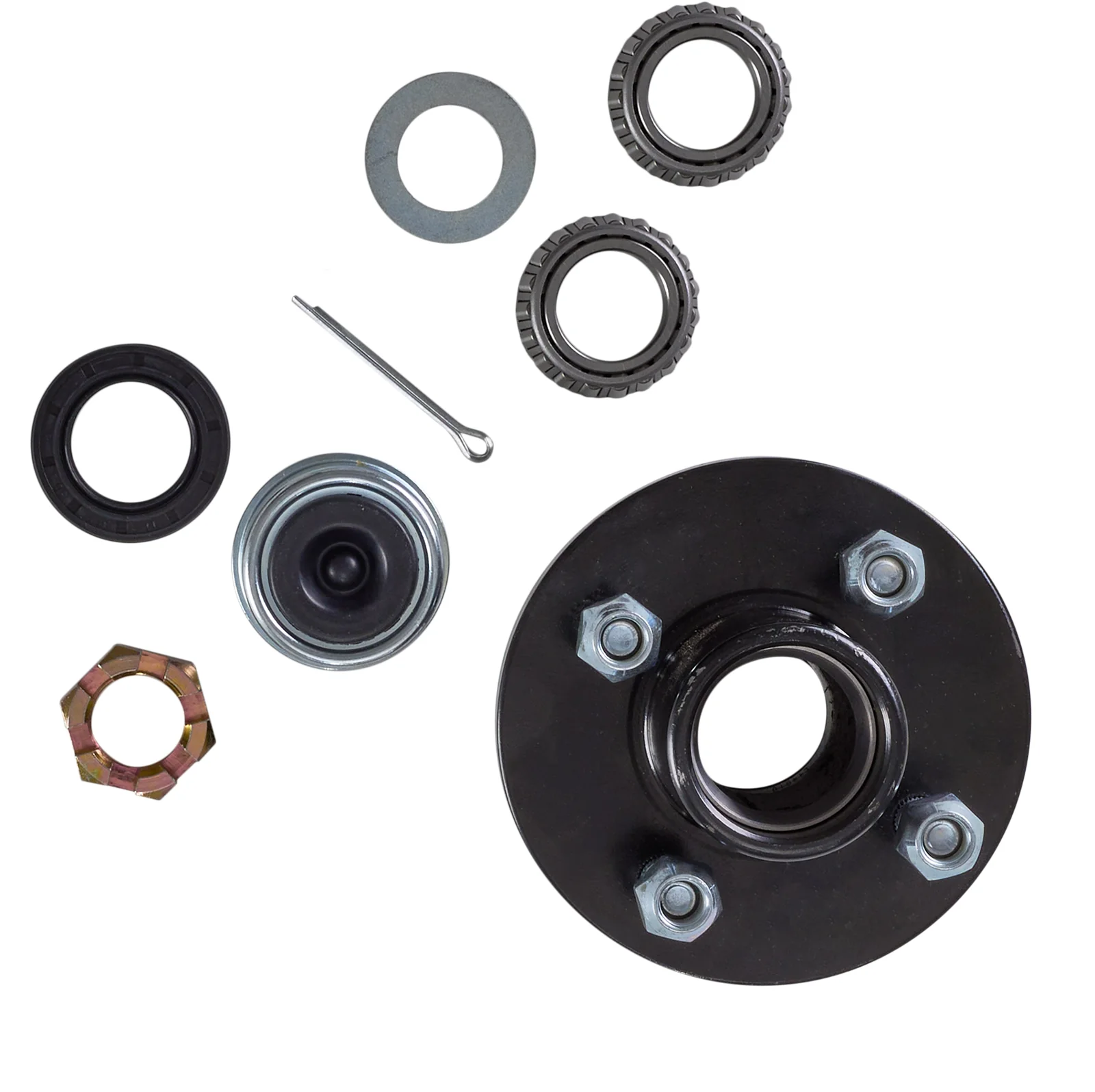 Trailer Hub Kit 4-Bolt hub with 1” Bearing Size - Image 2