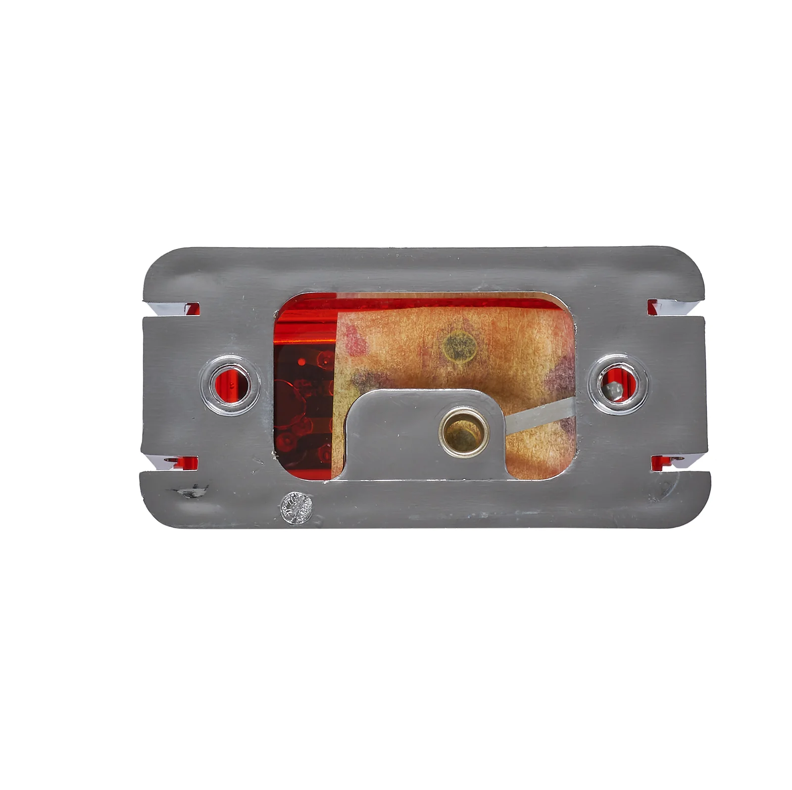Rectangular clearance marker red Led trailer light with chrome bezel - Image 2